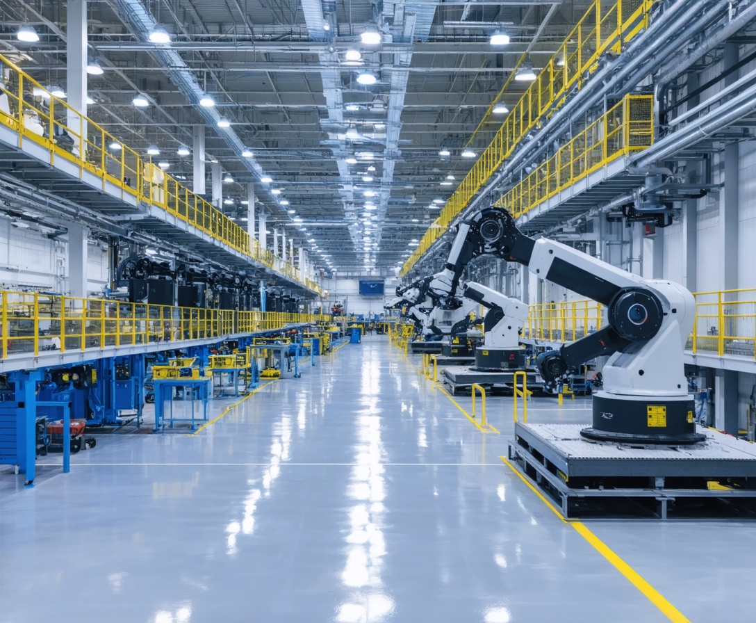 Moderne Produktionshalle eines Vantago-Partners im Maschinenbau