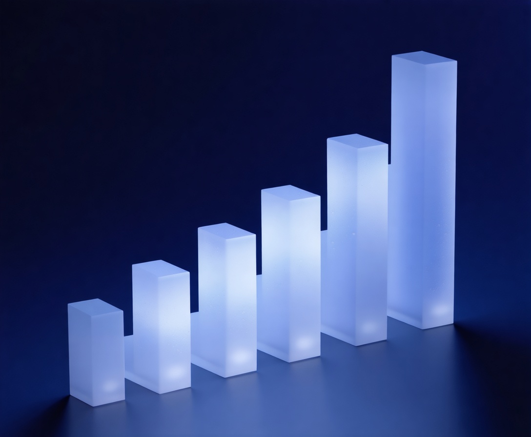 Abstrakte 3D-Visualisierung von Wachstum und Datenanalyse